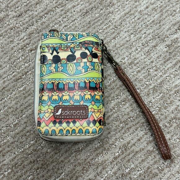 Sak Sakroots Wallet Smartphone Wristlet Bag Multicolor Pattern - Picture 14 of 14